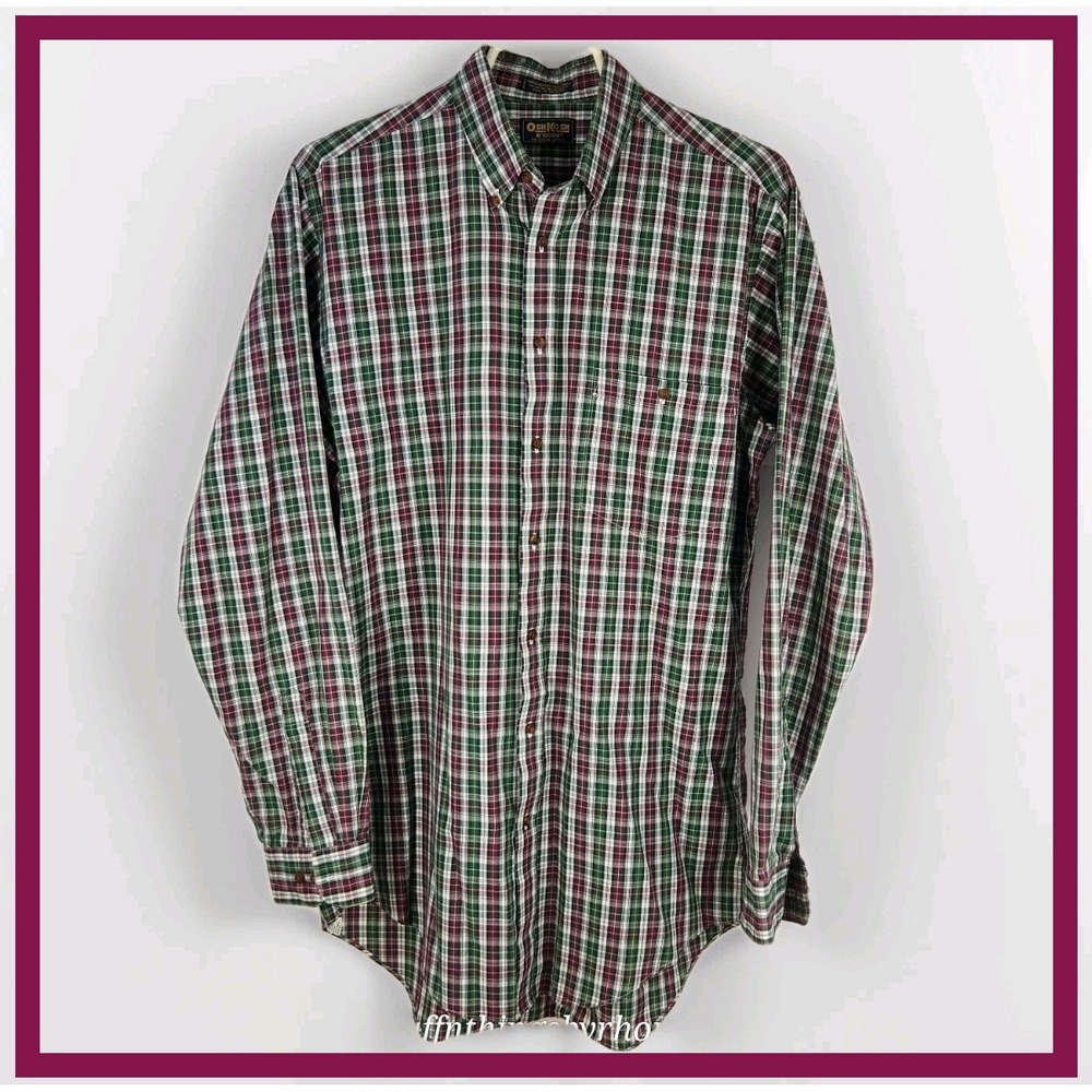 OshKosh B'Gosh‎ Medium Tall Men's Long Sleeve Classic Plaid Button Down Shirt